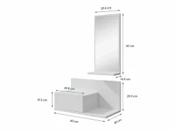 MB Muebles Bonitos Recibidor para Entrada Pasillo en 60x30x85,5cm Isabela Blanco Outlet