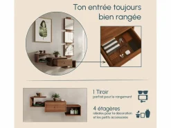 Recibidor para Entrada Pasillo en Nogal Ambar 99x22x145cm Neo^MB Muebles Bonitos Outlet