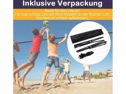 Aparato De Musculación|Red de bádminton ajustable y portátil, fabricada en metal y poliéster, con altura regulable, ideal para tenis y voleibol (400x103x94-158 cm)