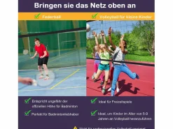 Aparato De Musculación|Red de bádminton ajustable y portátil, fabricada en metal y poliéster, con altura regulable, ideal para tenis y voleibol (400x103x94-158 cm)
