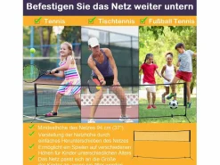 Aparato De Musculación|Red de bádminton ajustable y portátil, fabricada en metal y poliéster, con altura regulable, ideal para tenis y voleibol (400x103x94-158 cm)