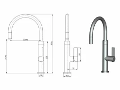 Reflet mezclador para fregadero cromado y negro^Essebagno Clearance