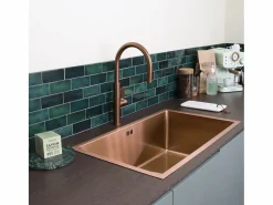 Essebagno Grifo De Cocina|Reflet mezclador para fregadero de cobre cepillado