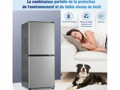 Refrigerador de 106 litros con 7 configuraciones de temperatura e iluminación LED -^Hauss Spole