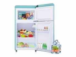 DripeX Refrigerador de doble puerta con ajustes y ruedas - 72L - 120kWh/año - Nivel de ruido bajo de 39 dB - Clase E - 45x44x91cm Verde Clearance