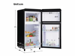 Refrigerador de doble puerta con ajustes y ruedas - 72L - 120kWh/año - Nivel de ruido bajo de 39 dB - 45x46x91cm^DripeX Discount