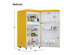 DripeX Electrodomésticos De Frío|Refrigerador de doble puerta con ajustes y ruedas - 72L - 120kWh/año - Nivel de ruido bajo de 39 dB - Clase E - 45x44x91cm