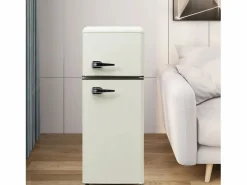 DripeX Refrigerador de dos puertas, 28L + 64L, con 3 estantes y LED, -27 ° C a 13 ° C, 116 kWh/año, eficiencia energética de Blanco Outlet