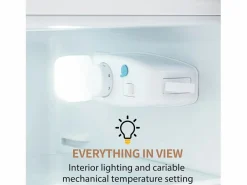 DripeX Refrigerador de dos puertas, 28L + 64L, con 3 estantes y LED, -27 ° C a 13 ° C, 116 kWh/año, eficiencia energética de Blanco Outlet