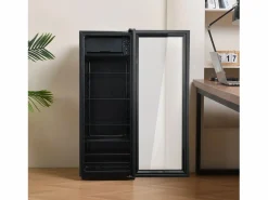 Refrigerador 128L, con 3 estantes ajustables y puerta de vidrio, -10 ° C a 10 ° C, 90 kWh/año, eficiencia energética F, 40x41x109.5cm^DripeX Hot
