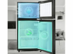 DripeX Refrigerador 22L+38L con LED, pies ajustables, 172 kWh/año, -27 ° C a 13 ° C, 7 nivel de temperatura, Energía E, 42x45.5x86.8 cm Negro Outlet