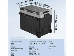 Refrigerador Portátil SucceBuy 58 L, Doble Zona, Refrigerador Congelador para Coche y Casa Negro Clearance