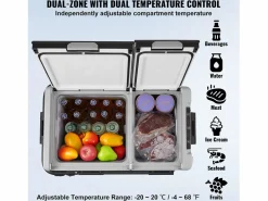 Refrigerador Portátil SucceBuy 58 L, Doble Zona, Refrigerador Congelador para Coche y Casa Negro Clearance