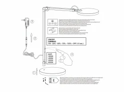 Lámpara De Mesa|Regina - Lámpara de mesa ajustable Fabas Luce blanca - LED táctil de 9 W integrado, regulable, CCT (3000K, 4000K, 5000K, 6000K)