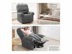 Relájate silla de terciopelo eléctrico del sillón, silla de ocio ajustable con USB, respaldo ajustable, anti -estatico con reposapiés - 96x97x104cm^DripeX