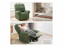 DripeX Sillón Escandinavo|Relájate sillón de terciopelo eléctrico de sillón, silla de ocio ajustable con USB, respaldo ajustable, antiestático con reposapiés - 96x97x104cm