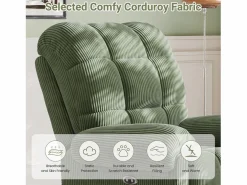 DripeX Sillón Escandinavo|Relájate sillón de terciopelo eléctrico de sillón, silla de ocio ajustable con USB, respaldo ajustable, antiestático con reposapiés - 96x97x104cm