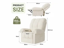 Relájate sillón de terciopelo eléctrico de sillón, silla de ocio ajustable con USB, respaldo ajustable, antiestático con reposapiés - 96x97x104cm^DripeX Online