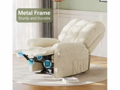 Relájate sillón de terciopelo eléctrico de sillón, silla de ocio ajustable con USB, respaldo ajustable, antiestático con reposapiés - 96x97x104cm^DripeX Online