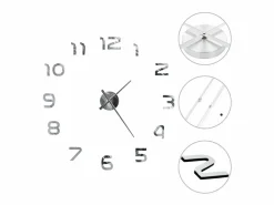 Reloj 3D de pared con diseño moderno 100 cm XXL ES798058 Plateado Online