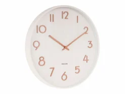 PRESENT TIME Reloj de madera Pure 40 cm Blanco New