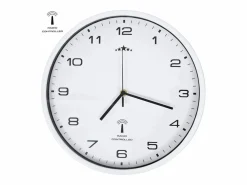 vidaxl Reloj de pared Cloc radiocontrol /negro Ø31 cm Blanco Best