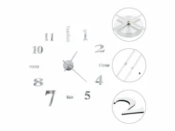 Reloj de pared 3D de diseño moderno 100 cm XXL ES311372 Plateado Discount