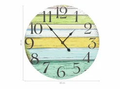 Reloj de pared de MDF 60 cm ES735100 Multicolor New
