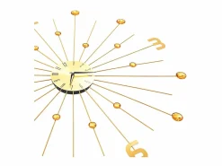 Reloj de pared de metal 70 cm ES475332 Dorado