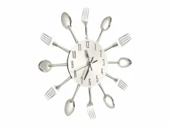 Reloj De Pared|Reloj de pared diseño cuchara y tenedor 31 cm aluminio ES906791
