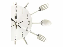 Reloj De Pared|Reloj de pared diseño cuchara y tenedor 31 cm aluminio ES906791