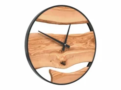 Reloj de pared hierro y madera de olivo marrón Ø35 cm ES871804 Marru00f3n Hot