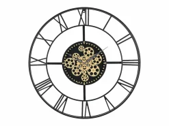 Reloj de pared industrial - D. 80 cm - metal - Negro y dorado - KARIAL^INSIDEART