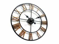 Reloj de pared industrial de hierro y dorado diám 50 cm IRON^INSIDEART New