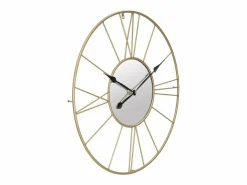 Reloj de pared redondo de metal 80 cm con espejo Stick Dorado Sale