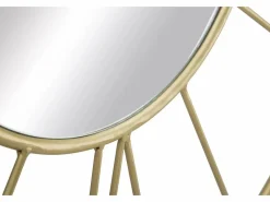 Reloj de pared redondo de metal 80 cm con espejo Stick Dorado Sale
