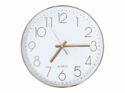 vidaxl Reloj de pared redondo /dorado Ø30 cm Rosa Clearance