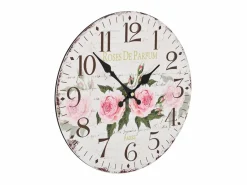 Reloj de pared vintage con flores 30 cm ES157678 Multicolor Sale