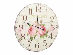 Reloj De Pared|Reloj de pared vintage con flores 60 cm ES535526