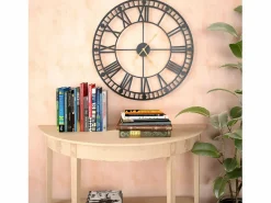 Reloj de pared vintage movimiento cuarzo metal 60 cm XXL ES885500 Negro Online
