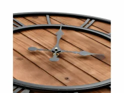 Reloj de pared vintage movimiento cuarzo madera metal 60 cm XXL ES413888^ Online