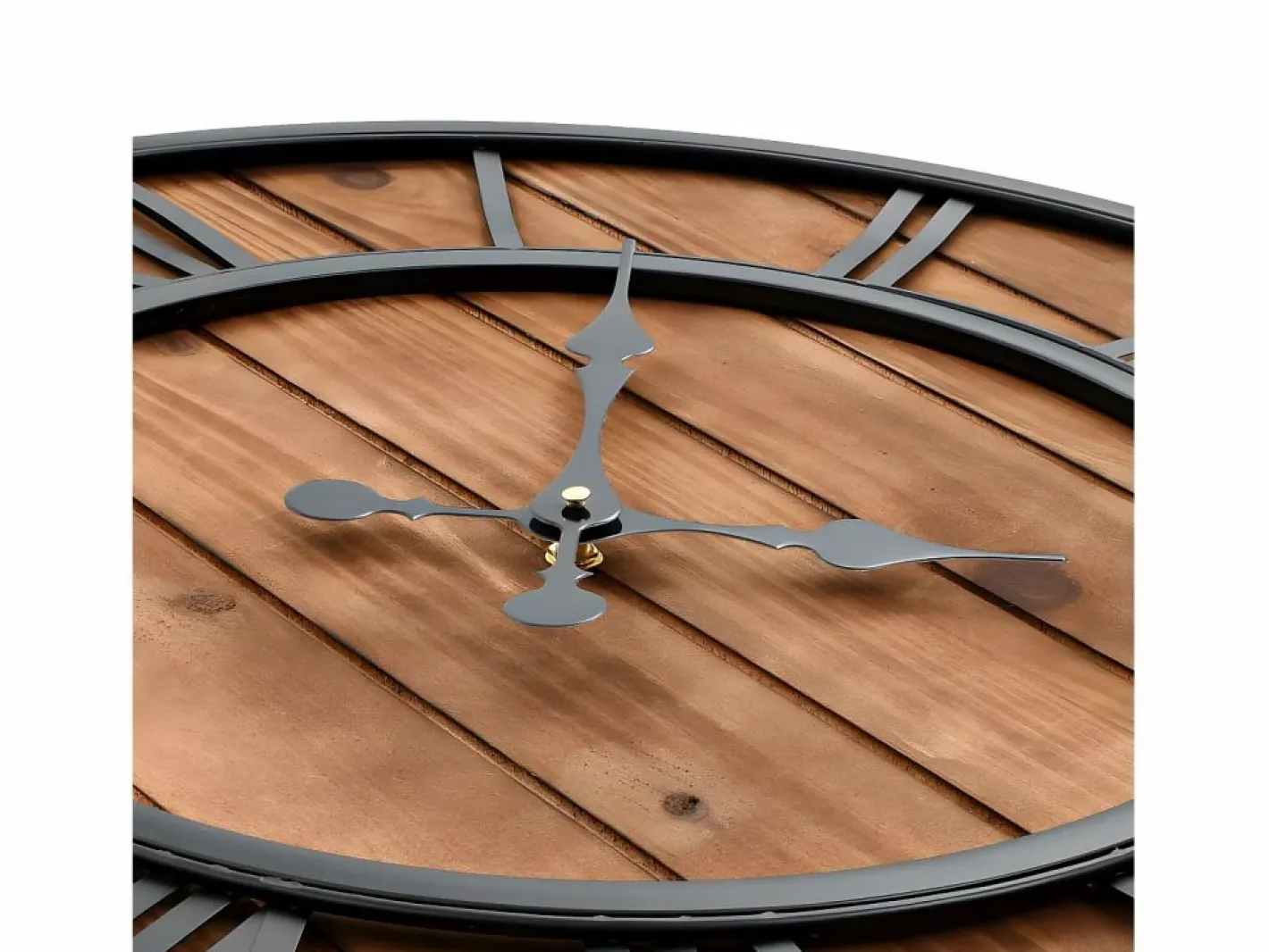 Reloj de pared vintage movimiento cuarzo madera metal 60 cm XXL ES413888^ Online