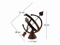 World Of Weather Estatua|Reloj de sol de hierro fundido 31x24cm