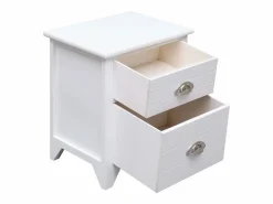 Relor Mesitas de noche con 2 cajones 2 unidades blancas^Garden Furniture Best