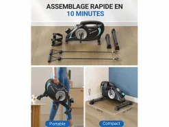 MERACH Remo Magnético , 16 Niveles de Resistencia, Ultra Silencioso, 160kg, LCD, Bluetooth, Plegable, Soporte para Tablet, Compatible con Kinomap Blanco New