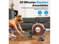 Remo Magnético para Casa , 16 Niveles, LCD, Bluetooth, Doble Riel, Ultra Silencioso, 160kg, Asiento Ergonómico, Plegable, Compatible con APP^MERACH Best