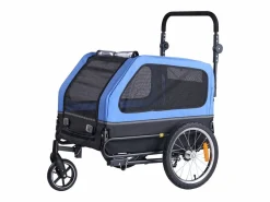 Remolque bicicleta SucceBuy para Perro, Carga 40 kg, Cochecito de Animales de Compañía 2 en 1, Marco Plegable Fácil con Rueda a Liberación Rápida^ Hot