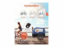 Remolque bicicleta SucceBuy para Perro, Carga 40 kg, Porta Animales de Compañía de Bicicletas, Marco Plegable Fácil con Rueda a Liberación Rápida, Reflector^ Discount