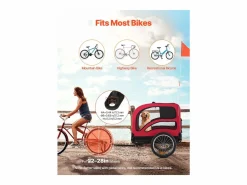 Transportín De Paseo Para Animales|Remolque bicicleta SucceBuy para Perro, Carga 45 kg, Porta Animales de Compañía de Bicicletas, Marco Plegable Fácil con Rueda a Liberación Rápida, Reflector
