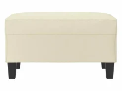 Reposapiés color 70x55x41 cm Piel sintética Crema Outlet